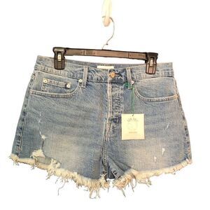 Pistola Shorts Womens 29 Denim High Rise Relaxed Fit Cut Off Bowery Frayed Hem